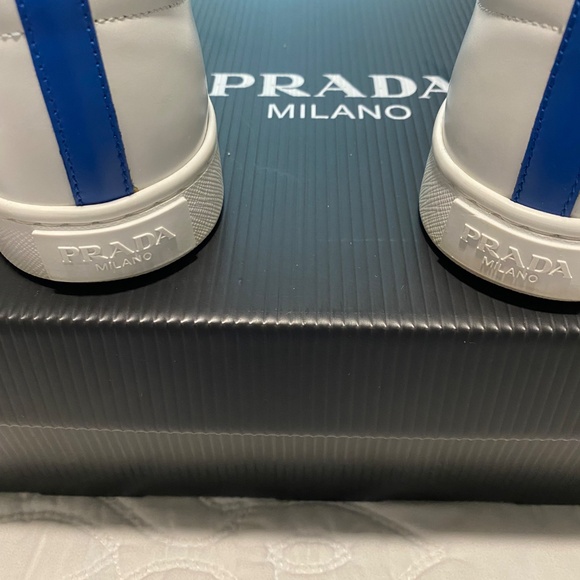Prada Sneakers with Silver/Blue Triangle Logos - Picture 5 of 10